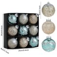 thumbnail image 3 of Juego de 9 adornos navideños de plástico con purpurina de 8 cm para colgar en el árbol, ideales para coronas, guirnaldas y regalos., 3 of 6