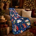 thumbnail image 3 of Festive Cats Winter Scarves Santa Hats Bring Cheerful, Playful Pet Portrait Pattern, Warm Flannel Blanket for Living Room and Bedroom, Cat Lovers Christmas Gift, Pet Lover Home Decor, 3 of 9