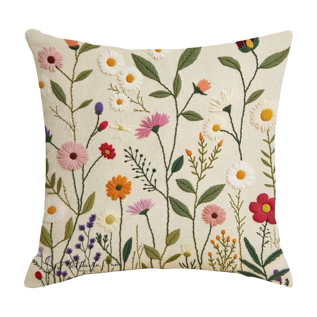 Pillowcase For Bedroom Bedding And Sofa Decoration 45 cm x 45 cm Polyester Beige
