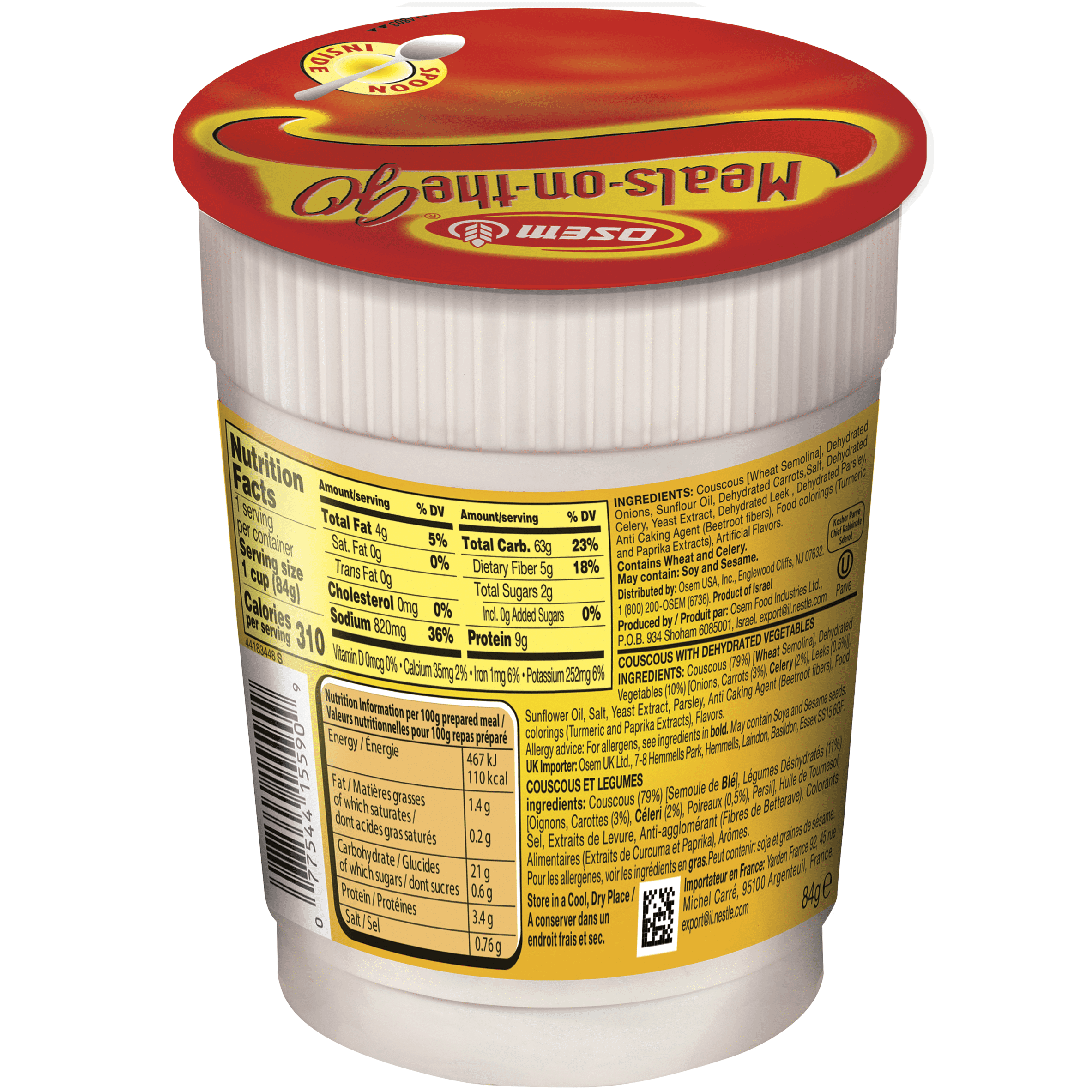 (2 pack) Osem Couscous & Vegetables Meals on the go