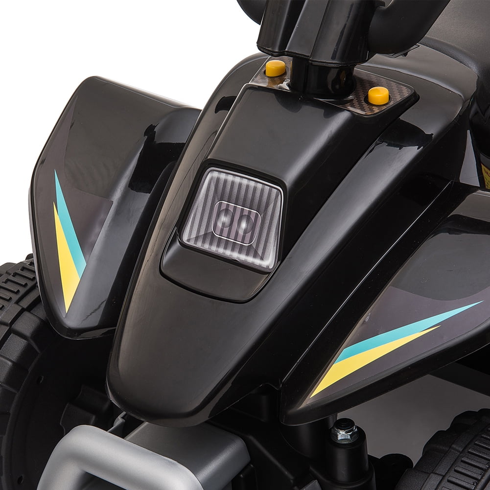 Private Jungle Black 6V Kids 4-Wheeler ATV Quad Battery-Powered Electric Ride On Car Toy