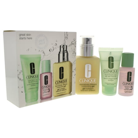 Great Skin 3-Step Skin Care System - Combination Oily Skin by Clinique for Unisex - 3 Pc
