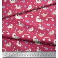 thumbnail image 3 of Soimoi Pink Cotton Voile Fabric Rainbow & Unicorn Animal Print Fabric by Yard 56 Inch Wide, 3 of 3