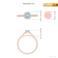 thumbnail image 4 of Angara Natural 0.35 Ct. Aquamarine with Diamond Halo Ring in 14K Rose Gold for Women (Ring Size: 3.5), 4 of 9