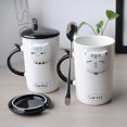 thumbnail image 3 of Coffee Mug Creative Lovely Cartoon Cat Ceramic Coffee Cup Milk Cup with Spoon and Cover, 3 of 8