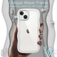 thumbnail image 3 of JETech Cute Case for iPhone 14 Plus 6.7-Inch, Wave Frame Curly Shape Shockproof Phone Cover for Women and Girls, Clear Hard PC Back (White), 3 of 7