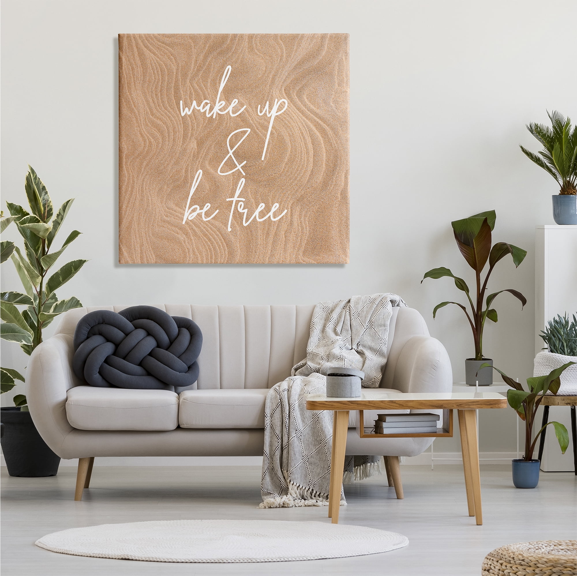 Stupell Indtries Wake Up and Be Free Phrase Modern Pattern,36 x 36,Design by Birch&Ink