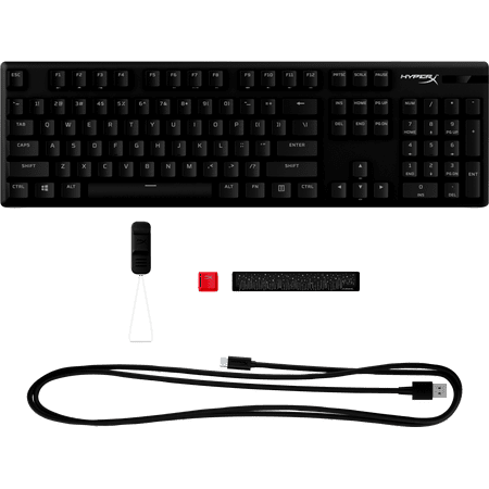 HyperX - Alloy Origins PBT Wired Mechanical Red Linear Switch Gaming Keyboard with RGB Back Lighting - Black