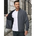 thumbnail image 5 of Xidunhg Men's Casual Varsity Bomber Jacket Lightweight Outerwear Jackets Waffle Zip up Fashion Coat Dark Grey S, 5 of 7
