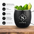 thumbnail image 4 of PERSONALIZED Monogram Letter Initials Gift Idea:Round Monogram Custom Engraved Classic Moscow Mule Mug Sturdy Handle Rolled Rim, Smooth Black Finish 16 oz, Set of 4, Diamond, 4 of 8