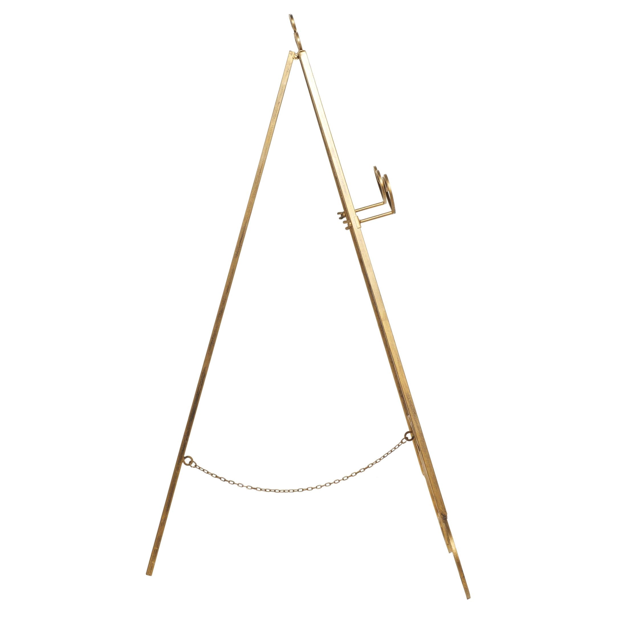 DecMode Traditional Gold Metal Easel with Scroll Heart Details, 23"W x 48"H