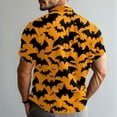 thumbnail image 4 of JGNGSHN Men’s Halloween Costume Shirts Casual Button Down Short Sleeve Hawaiian Holiday Shirt Funny Pumpkins Printed Tees, 4 of 7