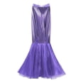 thumbnail image 5 of YONGHS Women's Mermaid Fishtail Fish Scale Skirt Shiny High Waist Bodycon Long Maxi Skirt Purple M, 5 of 6