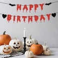 thumbnail image 2 of Banner de cumpleaños de Halloween Difuento con purpurina roja para fiesta, 2 of 9