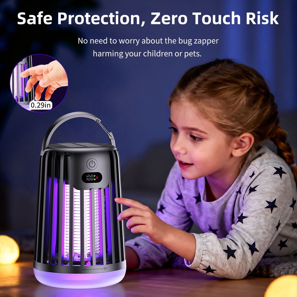 Solar-powered USB mosquito killer lamp, indoor electronic rechargeable mosquito killer lamp, camping lamp