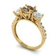 thumbnail image 2 of Three-Stone Engagement Ring for Women - 1.97ct Simulated Champagne Diamond in 18K Yellow Gold Promise Ring, 2 of 6