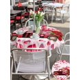 thumbnail image 4 of Outdoor Tablecloth with Umbrella Hole and Zipper, Valentine's Day Round Table Cloth 54 Inch Waterproof Tablecloth, Roses Car Love Hearts Romantic Pink Plaid Picnic Table Cover for Patio Camping, 4 of 7