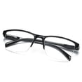 thumbnail image 3 of Gafas de lectura de media montura, ultralivianas, con suspensión de alambre y resina, montura grande, color negro neutro, 3 of 4
