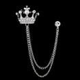 thumbnail image 4 of Ayyufe Unisex Crown Shape Brooch Tassel Chain Lapel Pin Retro Corsage Suit, 4 of 6