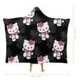 thumbnail image 2 of Hello Kitty Blanket Hoodie, Wearable Blanket, Cloak Hooded Throw Blanket, Soft Warm Fluffy Blankets for Bed Couch Sofa, 2 of 8