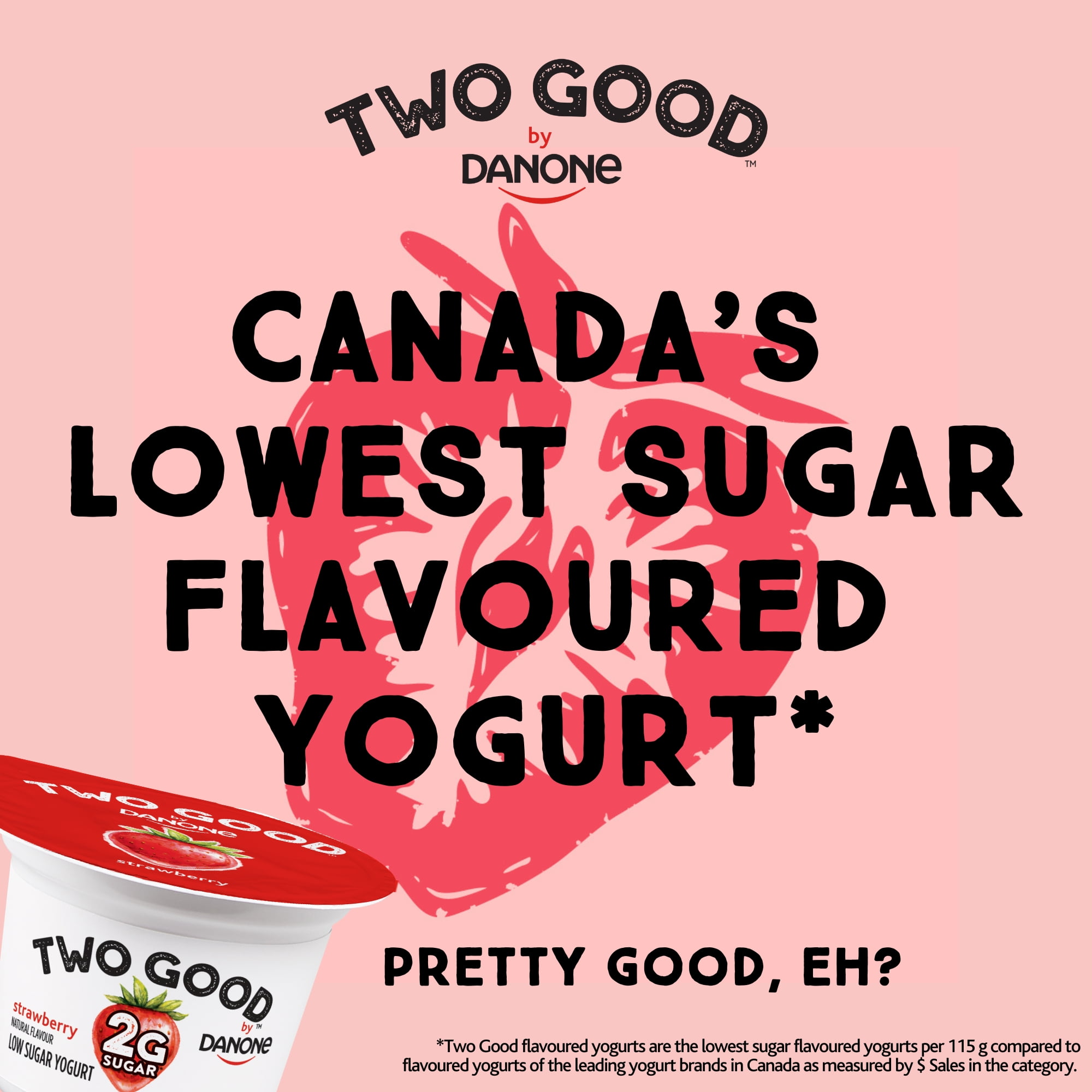 Two Good Low Sugar Yogurt, Strawberry, 4x95g