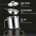 thumbnail image 3 of ZZkhGO 1.3L Stainless Steel Oil Pot, Large Capacity Filter Oil Dispenser, Household Cooking Oil Container with Spout and Strainer, 3 of 3