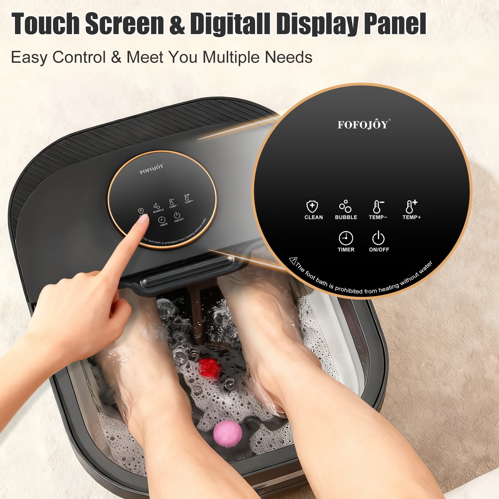 Collapsible Foot Spa with Heat and Massage Rollers,Bubbles, Temperature Control, Remote Control, Pedicure Foot Spa Kit