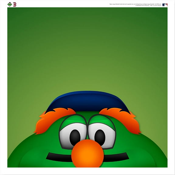 Wally The Green Monster Boston Red Sox 12'' x 12'' Minimalist Mascot Poster Print