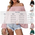 thumbnail image 4 of Tqcoqu Women's Off Shoulder Top,Ruffle Long Sleeve Chiffon Blouse,Casual Loose Trendy Shirts,Army Green Women's S-XXL, 4 of 9