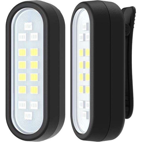 Running Light, 2 Pack Clip on Flashlight for Runners Rechargeable Safety Lights for Walking at Night Hands Free Emergency LED Flashlight Work Light Warning Flashing Camping Hiking Walking Dog