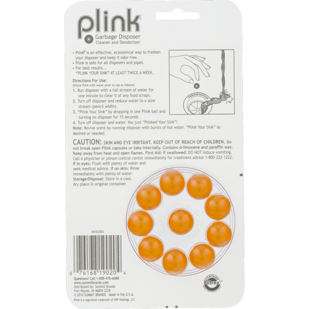 Plink Garbage Disposer Cleaner and Deodorizer Fresh Lemon 1 pack of