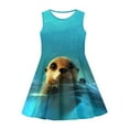 thumbnail image 3 of FOR U DESIGNS Otter Graphic Formal Dresses for Girls Tank Top Dress Adorable Sleeveless Midi Dress Size 9-10T Teen Kids Pink Knee Length Princess Dress, Blue, 3 of 6