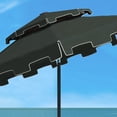 thumbnail image 3 of SAFAVIEH Zimmerman 9' Market Double Top Patio Umbrella, Dark Green/White, 3 of 4