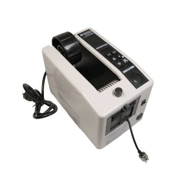 PSBM Semi Automatic Tape Dispenser Tabletop Cutter 7-50mm Tape AC Powered Adjustable Blade 1 Pc for Packing Sealing Boxes