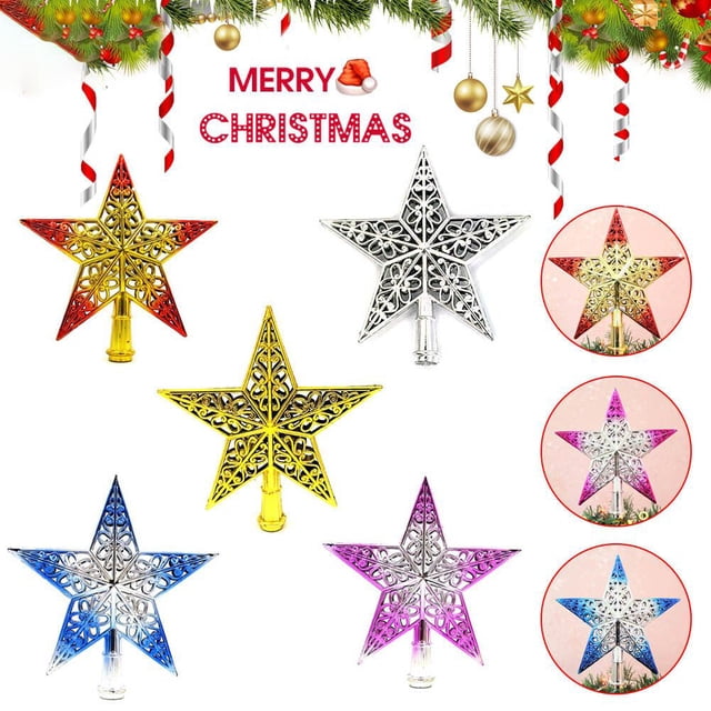 Christmas Tree Top Star Glittering Hanging Xmas Tree Topper Decoration Ornaments