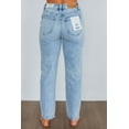 thumbnail image 4 of Women's High Rise Straight Leg Jeans, Distressed, Acid Wash, Light Wash, No Stretch, 4 of 6