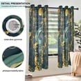 thumbnail image 3 of Yayeee Window Curtains Set of 2 for Living Room Light Filtering 63"x52", Green Celestial Serpent, 3 of 7