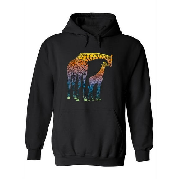 Colorful Giraffes Drawing Hoodie Women -Image by Shutterstock, Female 3X-Large