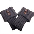 thumbnail image 2 of Women Winter Boot Cuffs Socks Cable Kintted Boot Cuffs Socks Short Knitted Leg Warmers Button Boot, 2 of 7