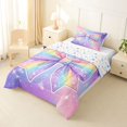 thumbnail image 2 of spefrowx Sparkly Rainbow Bow Twin Comforter Sets for Teens, Dreamy Glitter Star Print Bedding Set, Stars Reversible, 2-Piece, 1 Comforter and 1 Pillowcase, 2 of 6