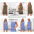 thumbnail image 4 of BTFBM Two Piece Sets For Women Summer Pockets Button Sleeveless Vest And Shorts Spring Work Business Casual Outfits, 4 of 8