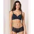 thumbnail image 2 of Leonisa BLACK Lace Cheeky Comfortable Low-Rise Hiphugger Panties, US Large, 2 of 4