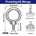 thumbnail image 2 of Stainless Steel Eyebolt For Petrochemie And Bergbau, Easy To Install Screw Thread Diameter M6 With Closed Loop, Ring Shoulder Eye Bolts For Heavy Duty Tasks, Solid Connections,, 2 of 7