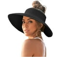 thumbnail image 4 of KOKOPARK Visières pour Femmes Légères Mode d'Automne Incontournables Protection Uv Retroussables Grand Bord Queue de Cheval Chapeau de Soleil Noir, 4 of 5