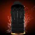 thumbnail image 3 of Tiqkatyck Heated Vest Women's 9 Zones Heated Vest Hooded Collar Washable Jacket Heating Coat Heating 3 Heated Level Coat with Pockets Sweater Vest Black, 3 of 9