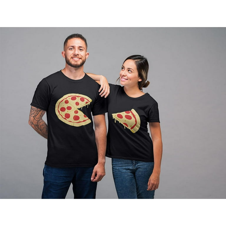 Tstars Matching Couples Shirts for Him and Her The Missing Piece Pizza & Slice T-shirts Men Black XXX-Large / Women Black XX-Large, Adult Unisex, Size