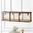 thumbnail image 5 of JONATHAN Y Gaines 34.5" Linear 4-Light Adjustable Iron Rustic Industrial LED Pendant, Brown/Silver, 5 of 8