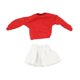 thumbnail image 3 of Jersey de manga larga y falda a escala 1/12, disfraz informal de moda con hombros descubiertos top rojo, 3 of 9