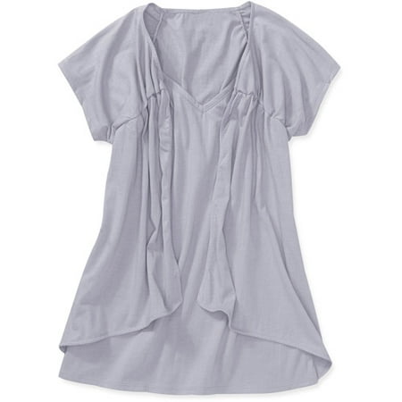 Womens Cap Sleeve 2-fer Knit top