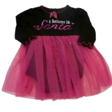 

Baby Glam Infant Girls Christmas Bodysuit Black Pink Tulle Skirt Dress 3m